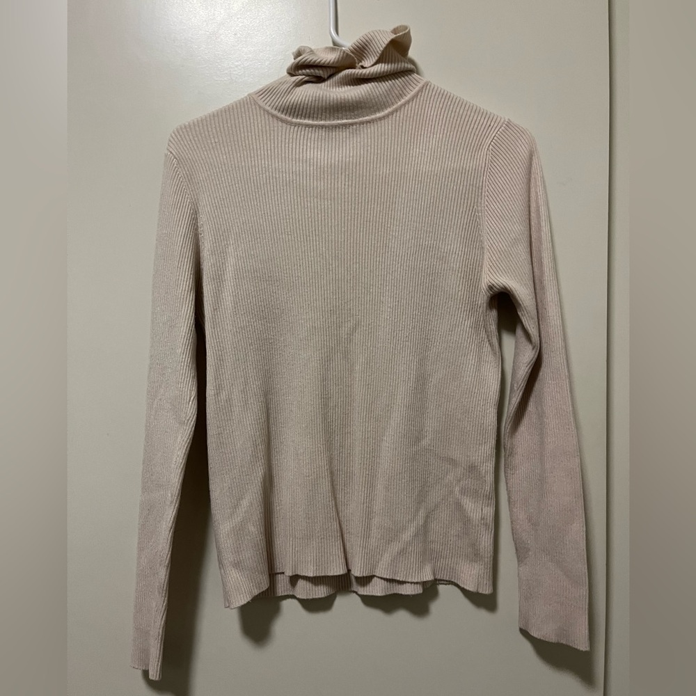 Women's Cream Turtleneck Sweater